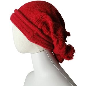 🍎 hand made crimson knitted hat